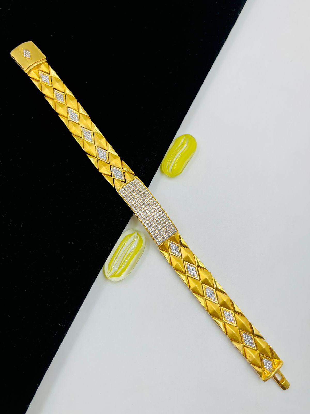1 GRAM GOLD FORMING DIAMOND BRACELET FOR MEN DESIGN A-378