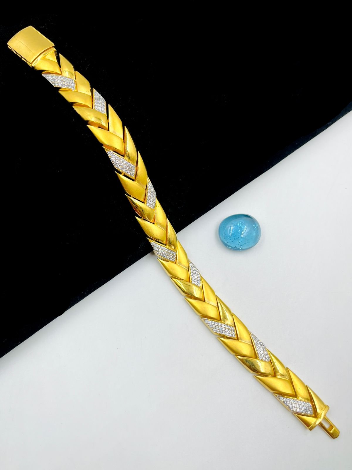 1 GRAM GOLD FORMING DIAMOND BRACELET FOR MEN DESIGN A-380