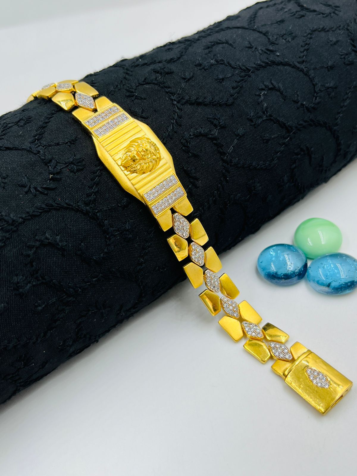 1 GRAM GOLD LION BRACELET FOR MEN DESIGN A-413