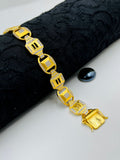 पुरुषों के लिए 1 ग्राम गोल्ड डायमंड ब्रेसलेट डिज़ाइन A-425