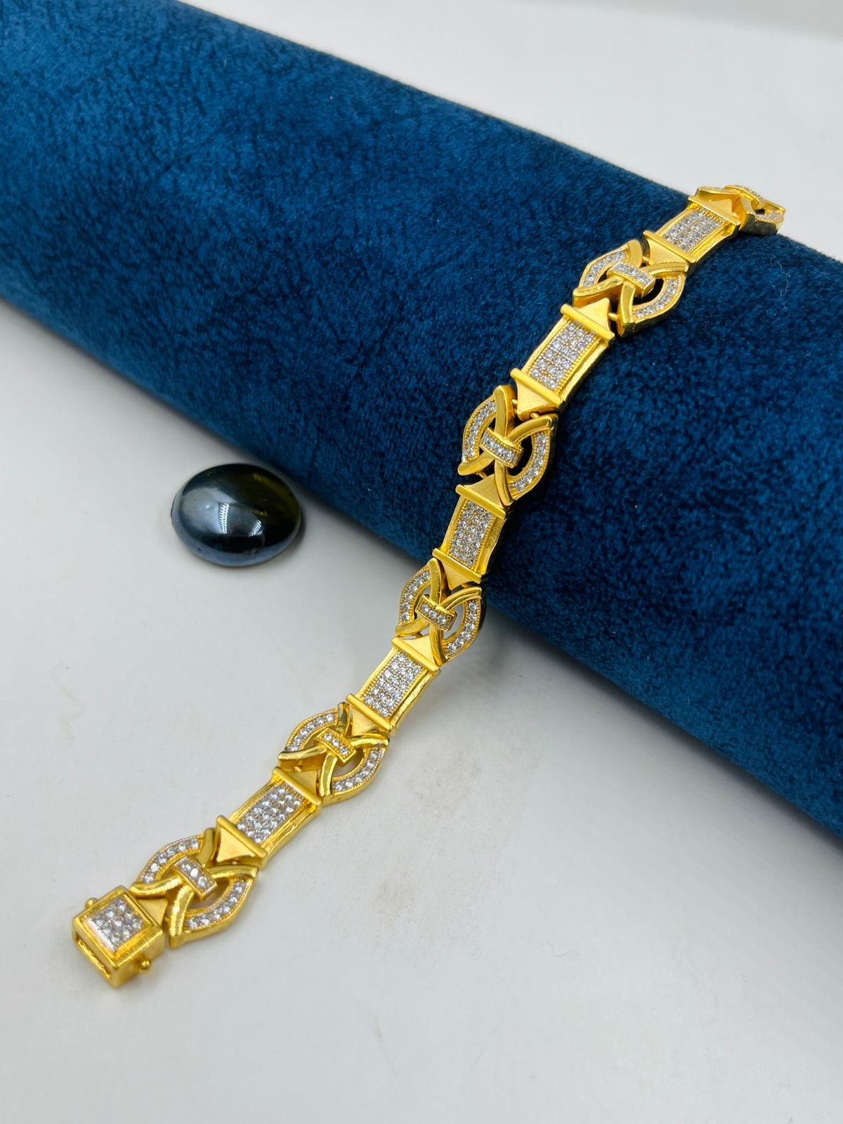 1 GRAM GOLD DIAMOND BRACELET FOR MEN DESIGN A-426