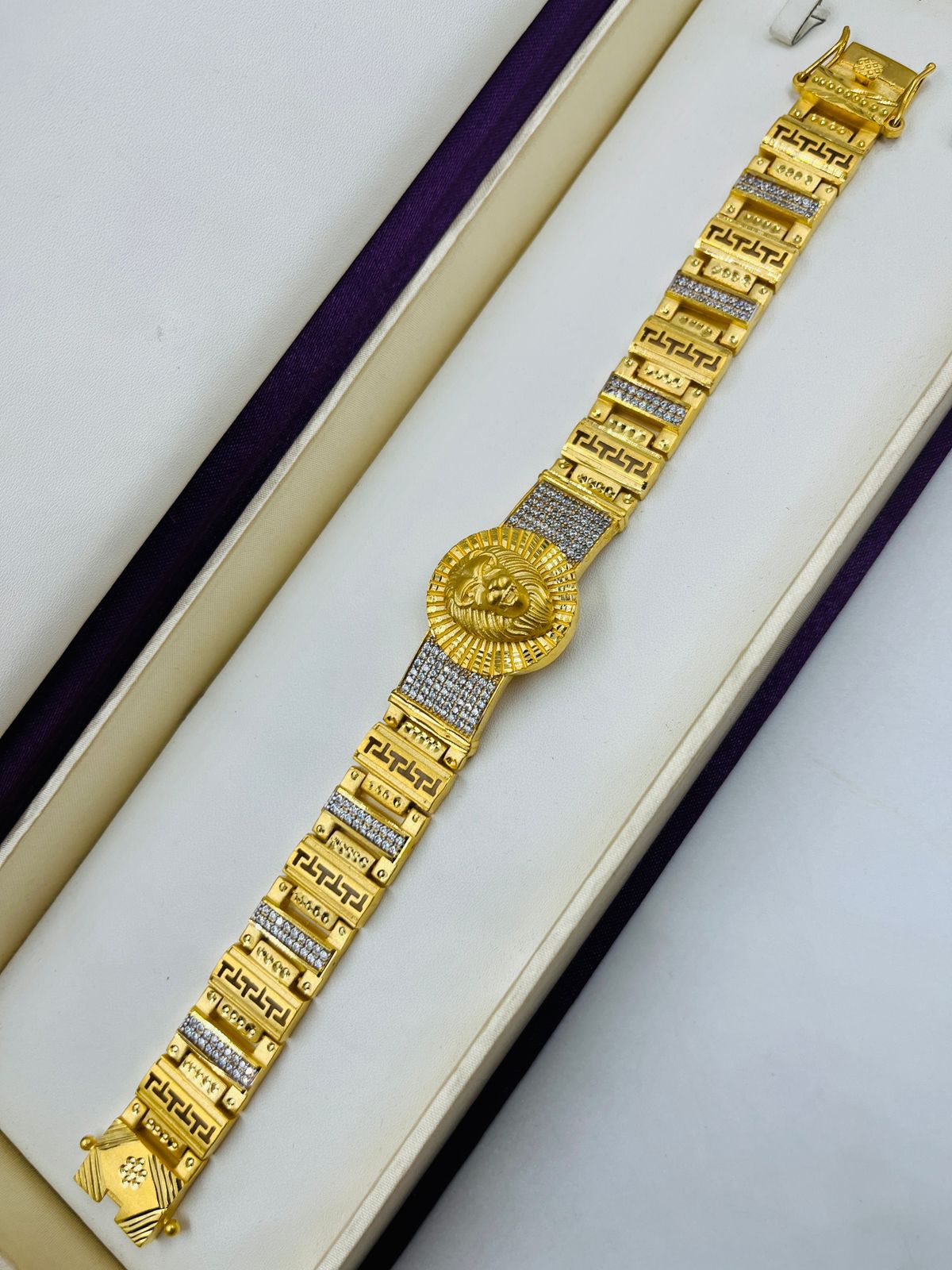 1 GRAM GOLD LION BRACELET FOR MEN DESIGN A-437