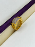 1 GRAM GOLD DIAMOND RING FOR MEN DESIGN A-1075