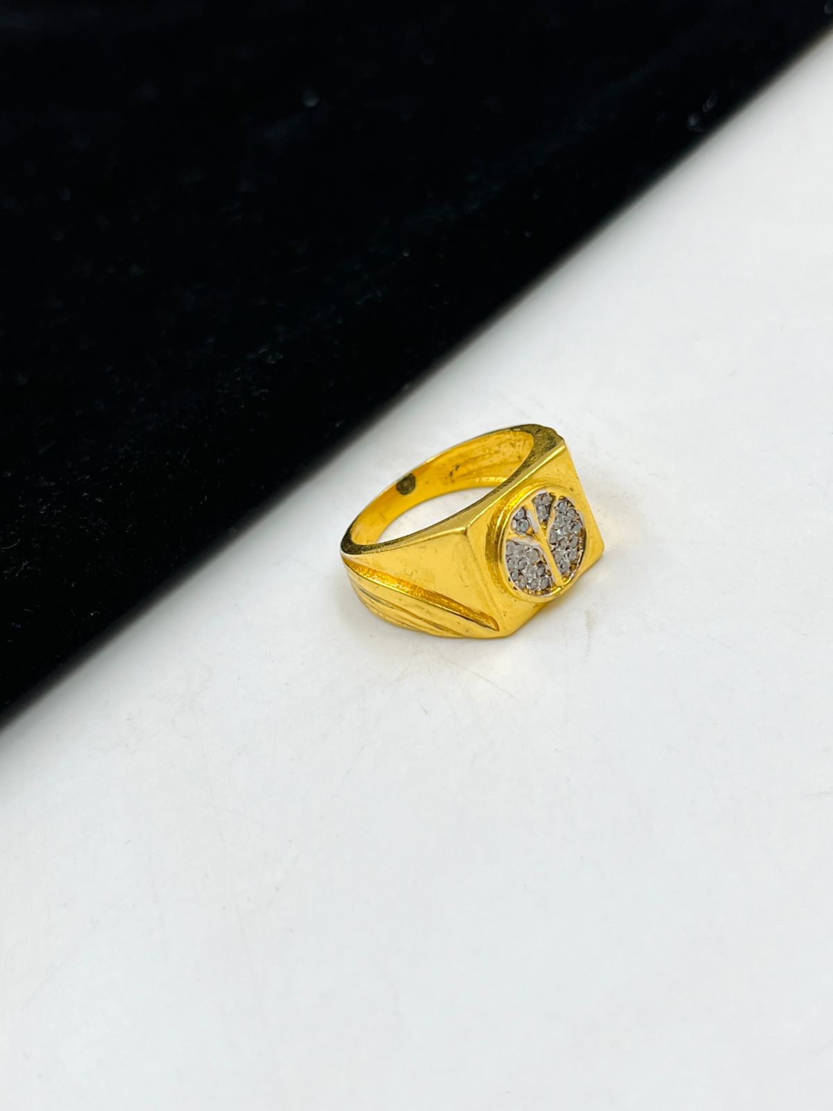 1 GRAM GOLD DIAMOND RING FOR MEN DESIGN A-1087