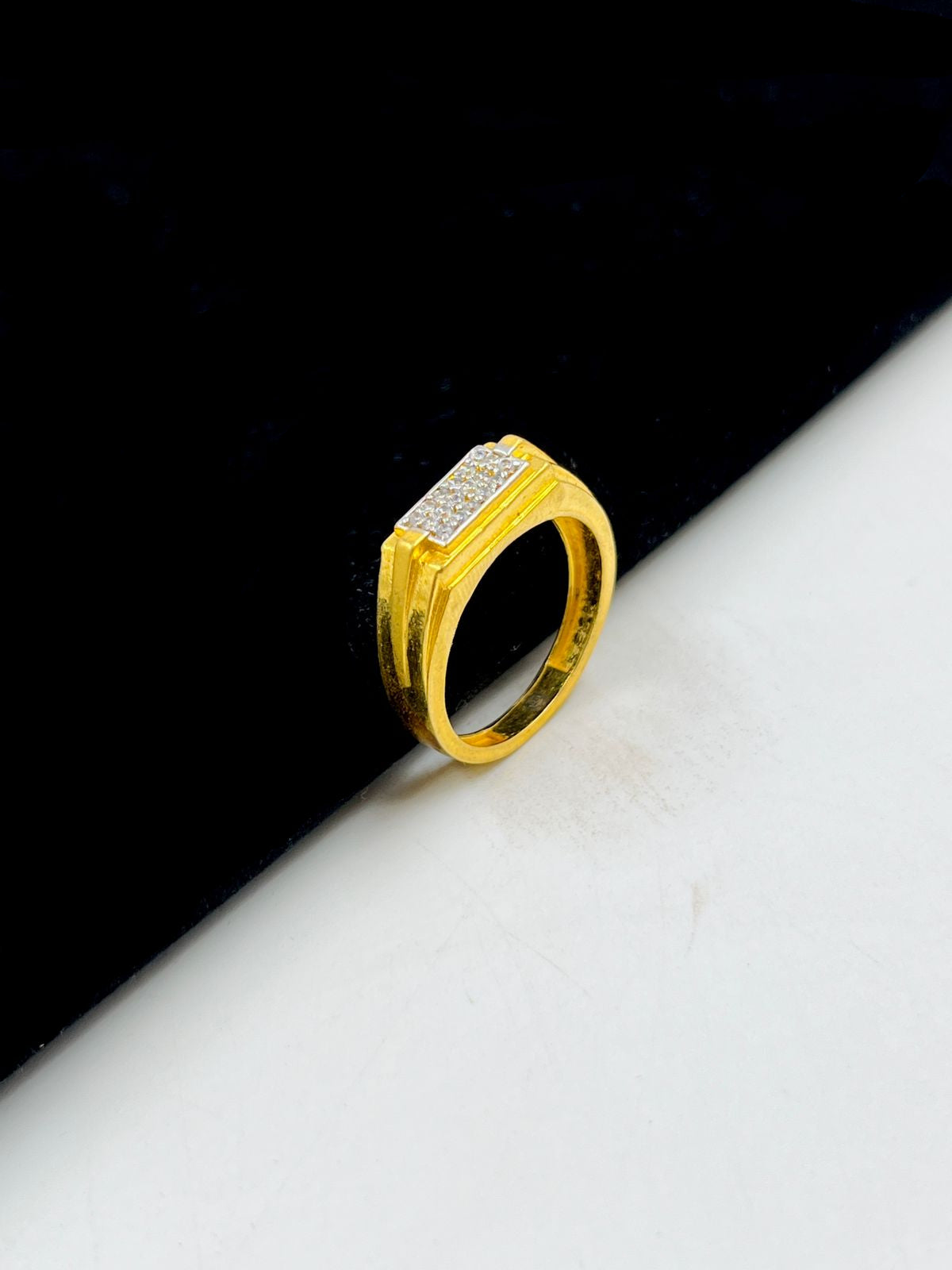 1 GRAM GOLD DIAMOND RING FOR MEN DESIGN A-1089