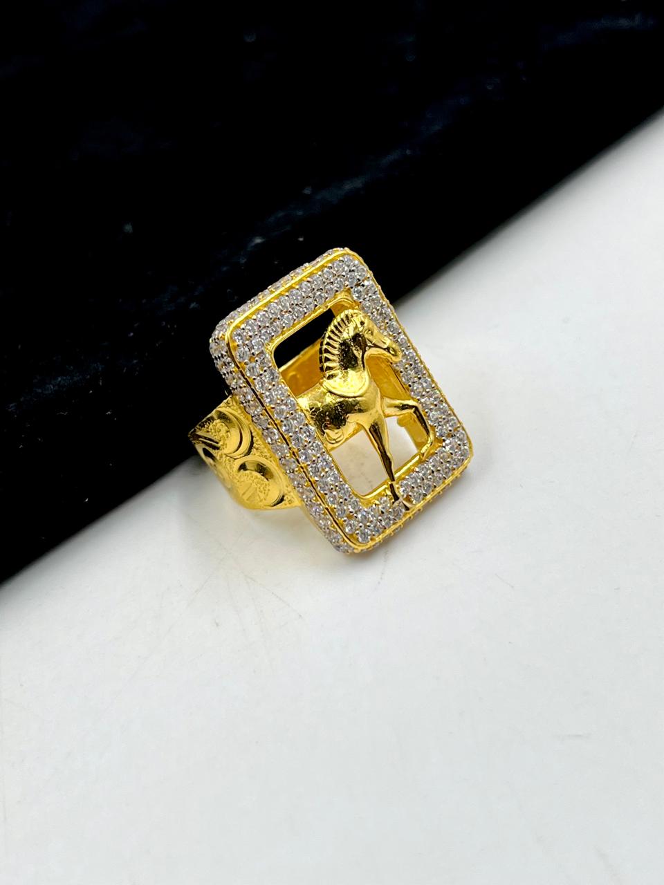 1 GRAM GOLD PLATING HORSE RING FOR MEN DESIGN A-323