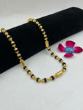 1 GRAM GOLD BLACK RUDRAKSHA MALA FOR MEN DESIGN A-31