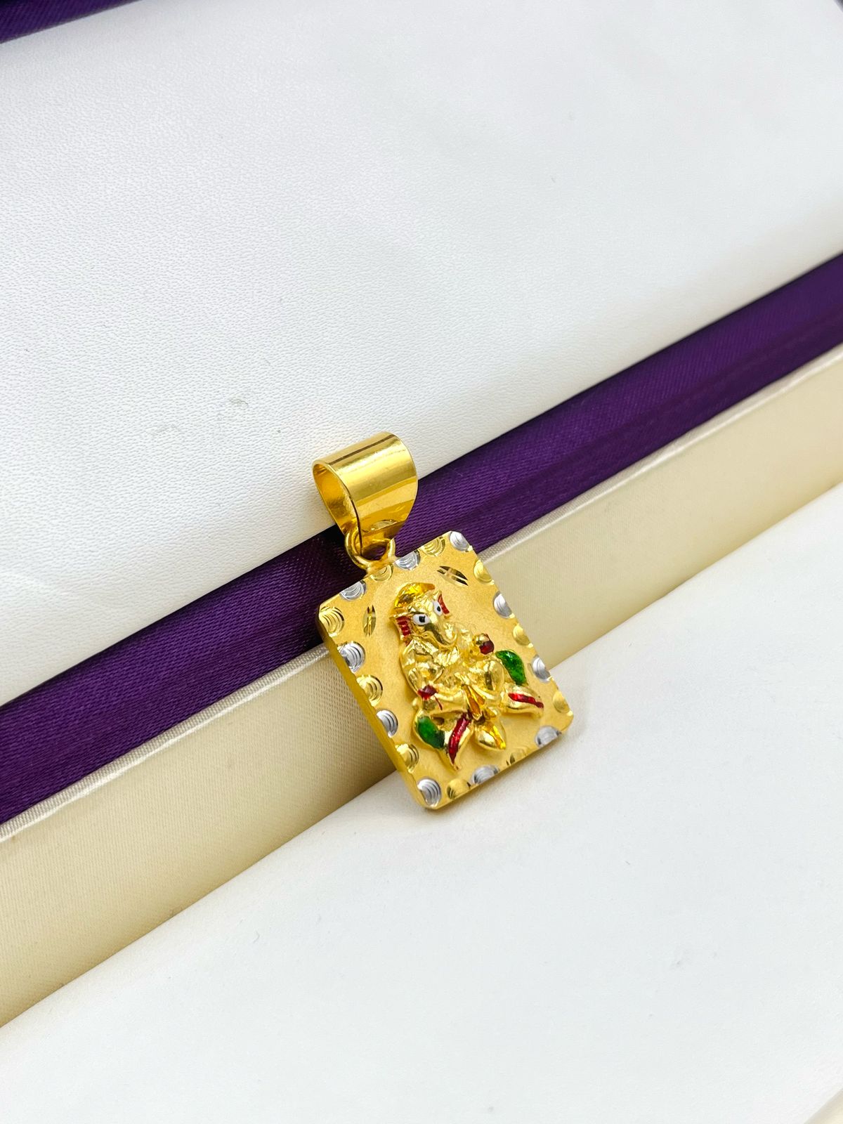 1 GRAM GOLD FORMING GANPATI BAPPA PENDANT FOR MEN DESIGN A-146