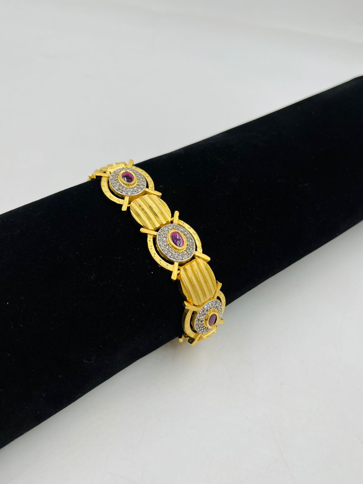 1 GRAM GOLD PLATING NEW DIAMOND BRACELET FOR MEN DESIGN A-19