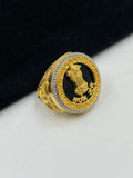 1 GRAM GOLD PLATING MUDRA WITH SATYAMEVA JAYATE RING FOR MEN DESIGN A-372