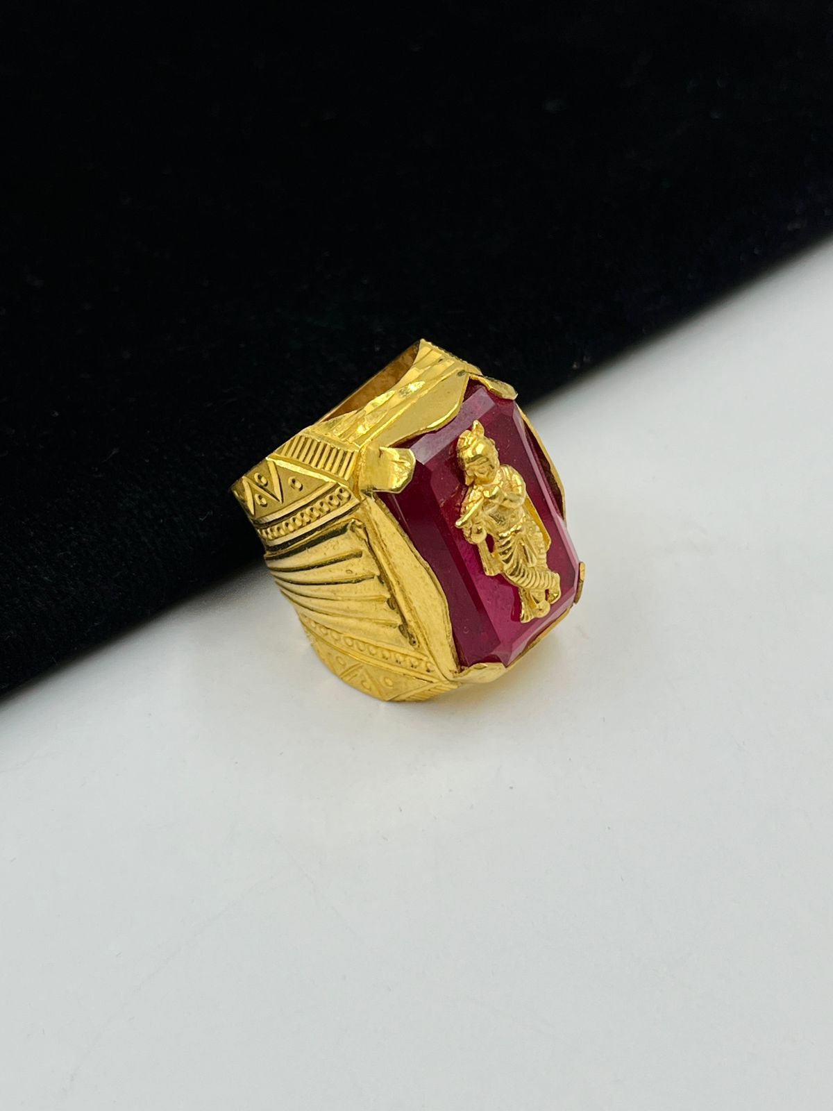 1 GRAM GOLD PLATING DIAMOND RING FOR MEN DESIGN A-307