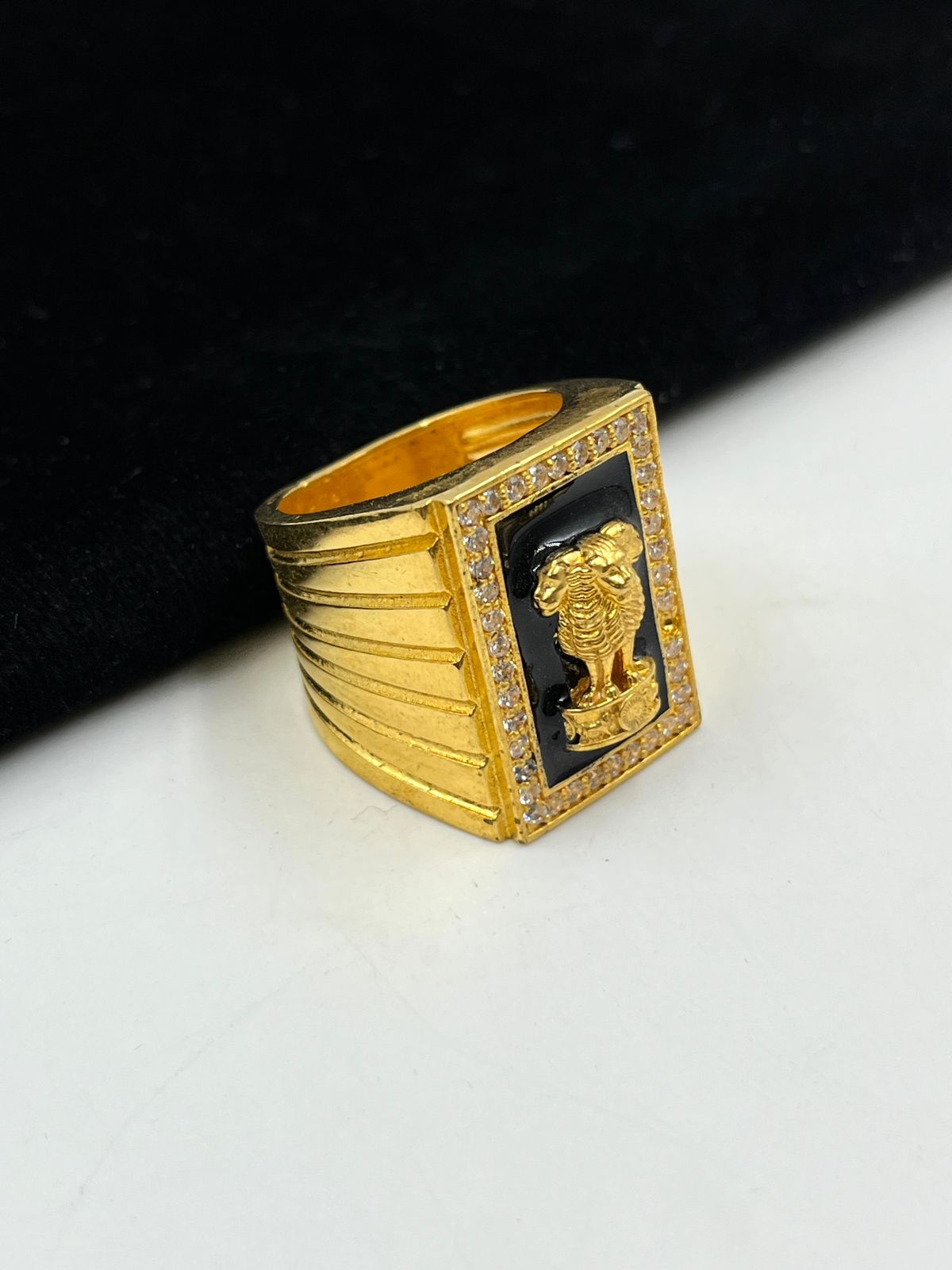 1 GRAM GOLD PLATING MUDRA RING FOR MEN DESIGN A-373