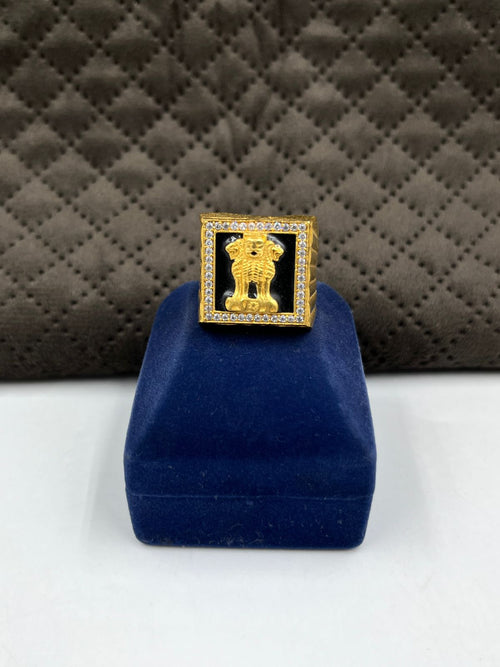 1 GRAM GOLD PLATING MUDRA RING FOR MEN DESIGN A-290