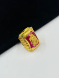 1 GRAM GOLD FORMING RADHE KRISHNA DIAMOND RING FOR MEN DESIGN A-546