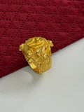 1 GRAM GOLD SHIVLING WITH MAHADEV RING FOR MEN DESIGN A-1092