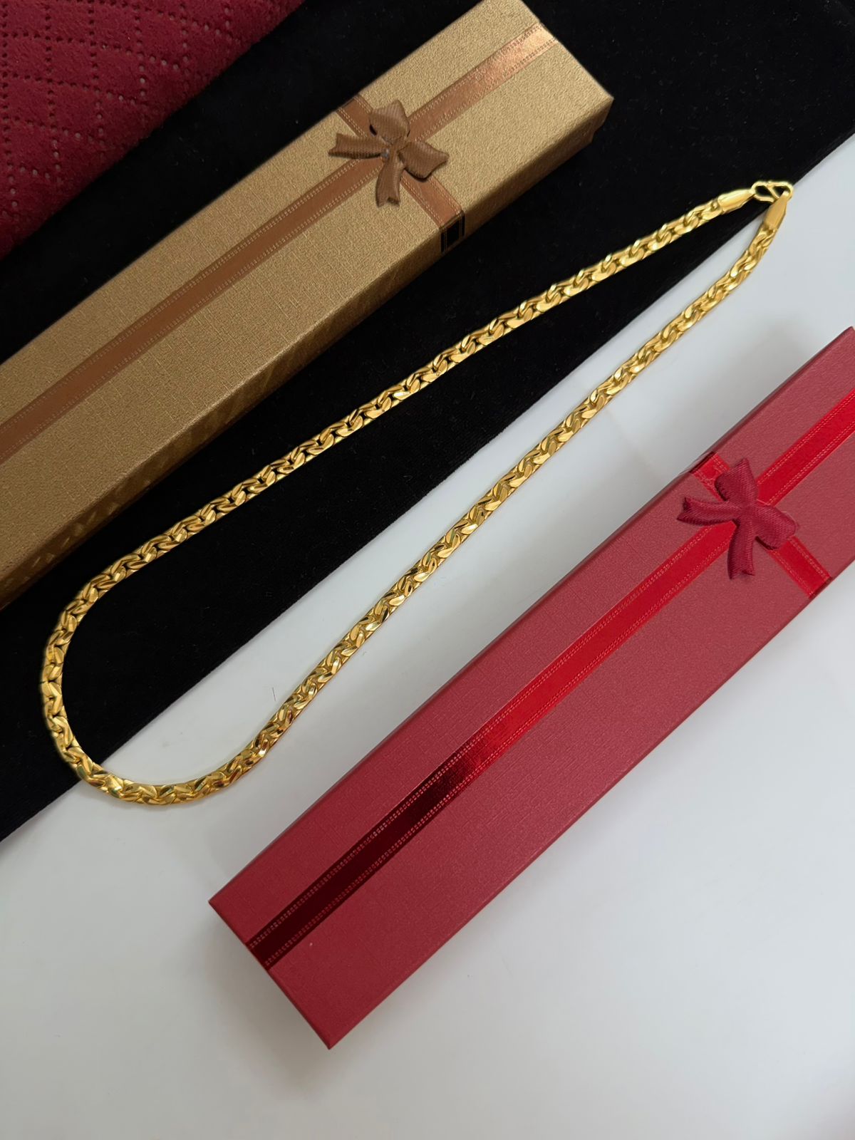 1 GRAM GOLD PLATED UNIQUE CHAIN FOR MEN DESIGN A-346