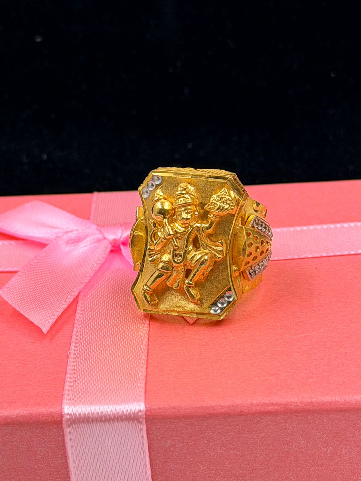 1 GRAM GOLD PLATING HANUMAN RING FOR MEN DESIGN A-285