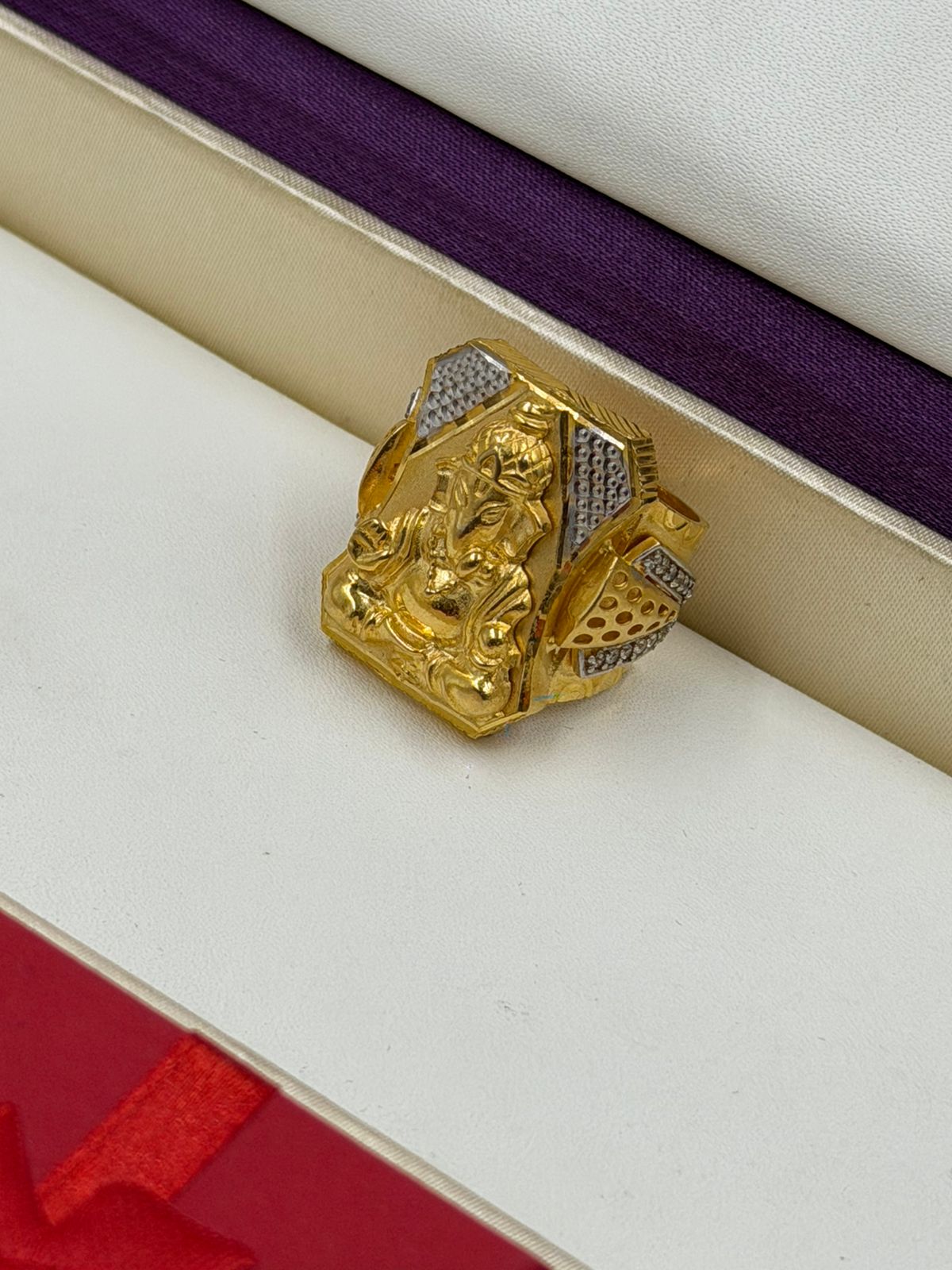 1 GRAM GOLD PLATING GANPATI BAPPA RING FOR MEN DESIGN A-281