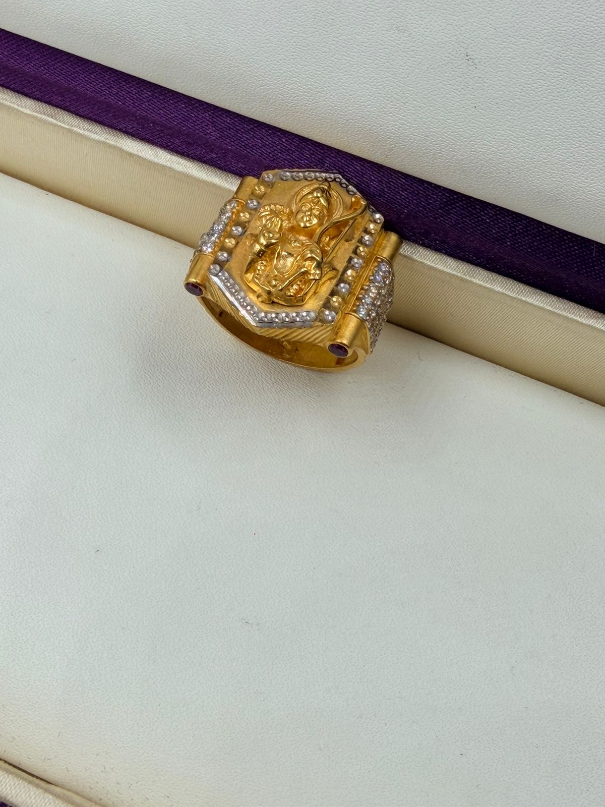 1 GRAM GOLD PLATING RAMJI DIAMOND RING FOR MEN DESIGN A-280