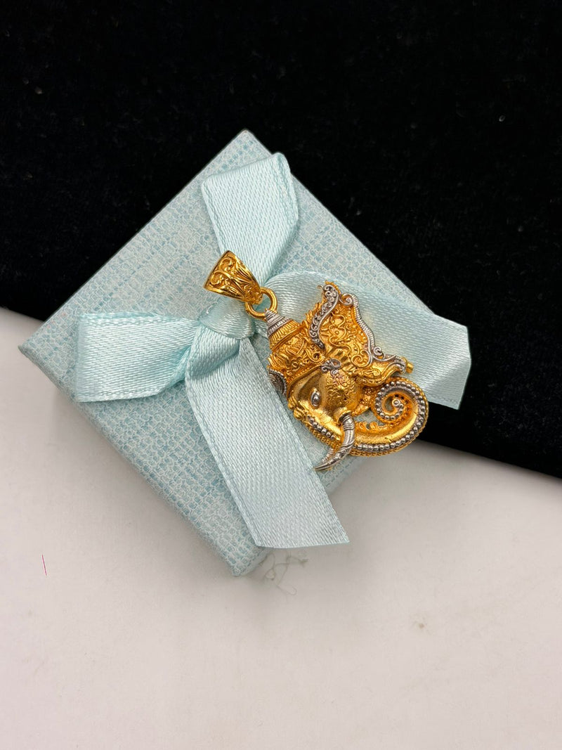 1 GRAM GOLD FORMING GANPATI BAPPA PENDANT FOR MEN DESIGN A-568