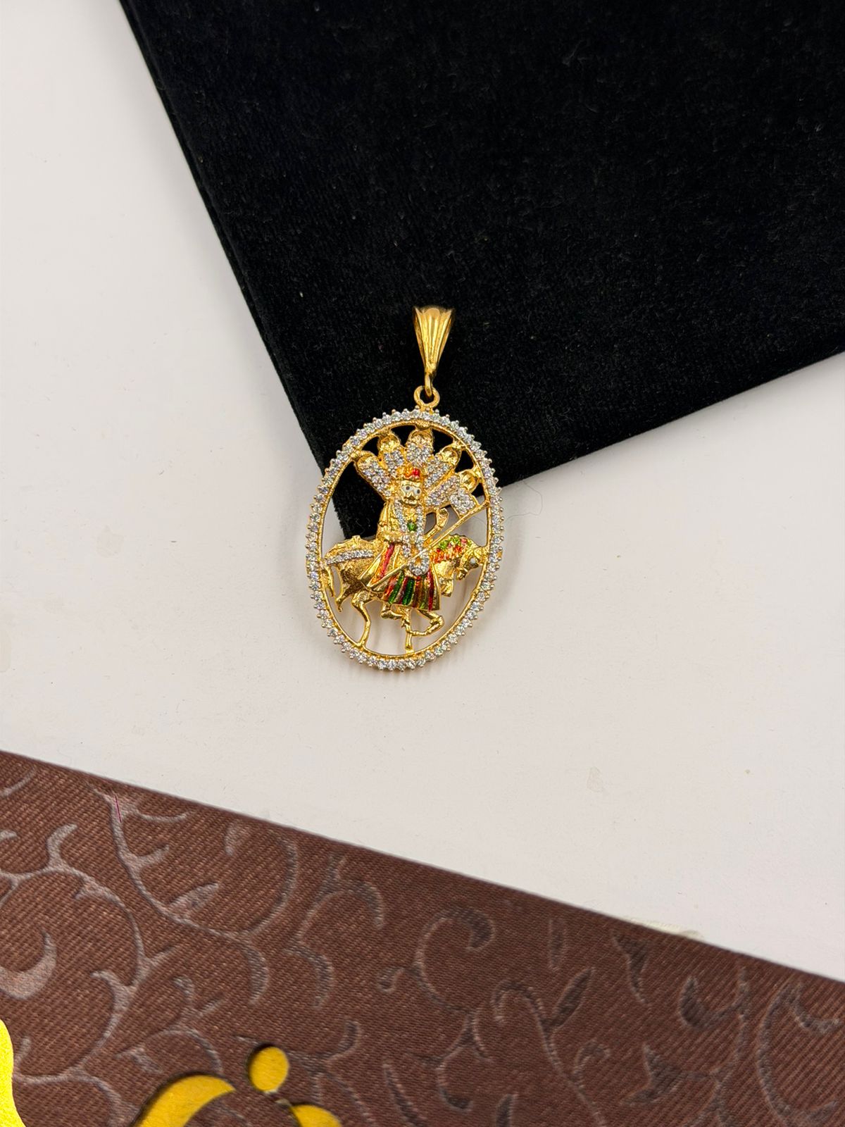1 GRAM GOLD RAMDEVPIR PENDANT FOR MEN DESIGN A-422