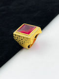 1 GRAM GOLD FORMING DESI GULABI DIAMOND RING FOR MEN DESIGN A-994