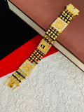 1 GRAM GOLD 4 LINE RUDRAKSHA SHIVLING OM (AUM) BRACELET FOR MEN DESIGN A-347
