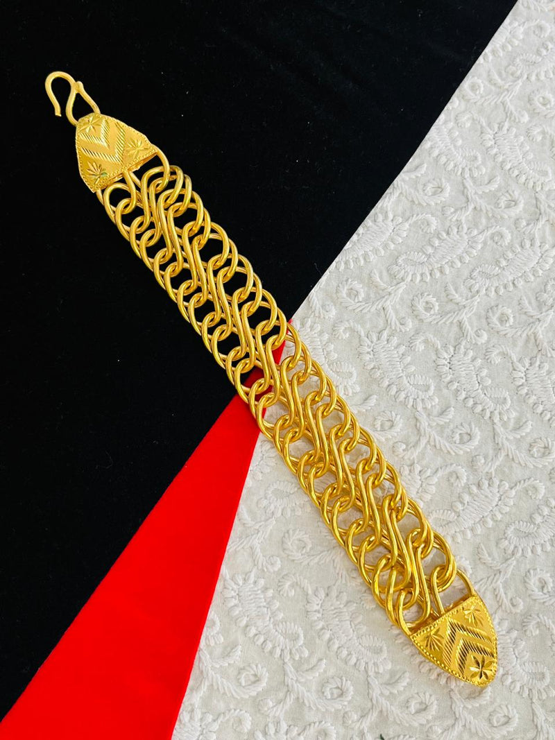 1 GRAM GOLD AATHDA BIG SIZE BRACELET FOR MEN DESIGN A-349