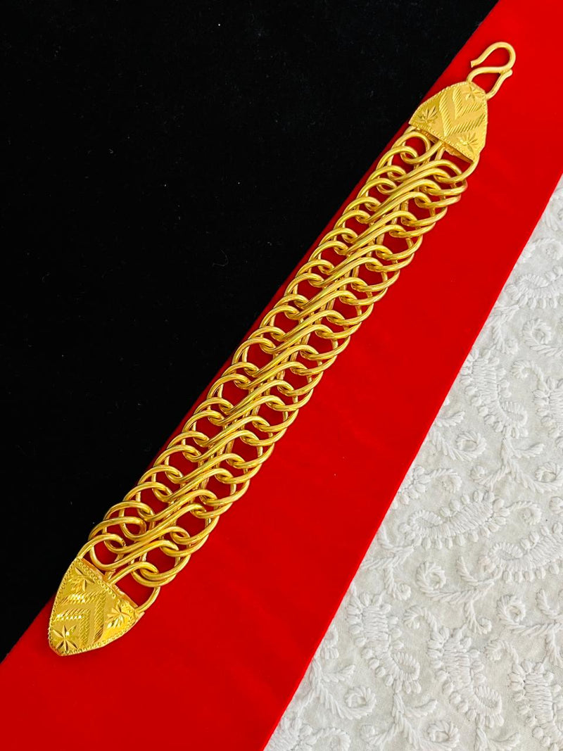 1 GRAM GOLD AATHDA BIG SIZE BRACELET FOR MEN DESIGN A-349