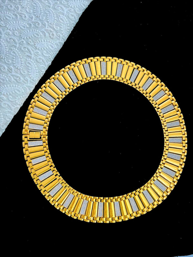 1 GRAM GOLD BIG HEAVY DIAMOND CHAIN FOR MEN DESIGN A-655