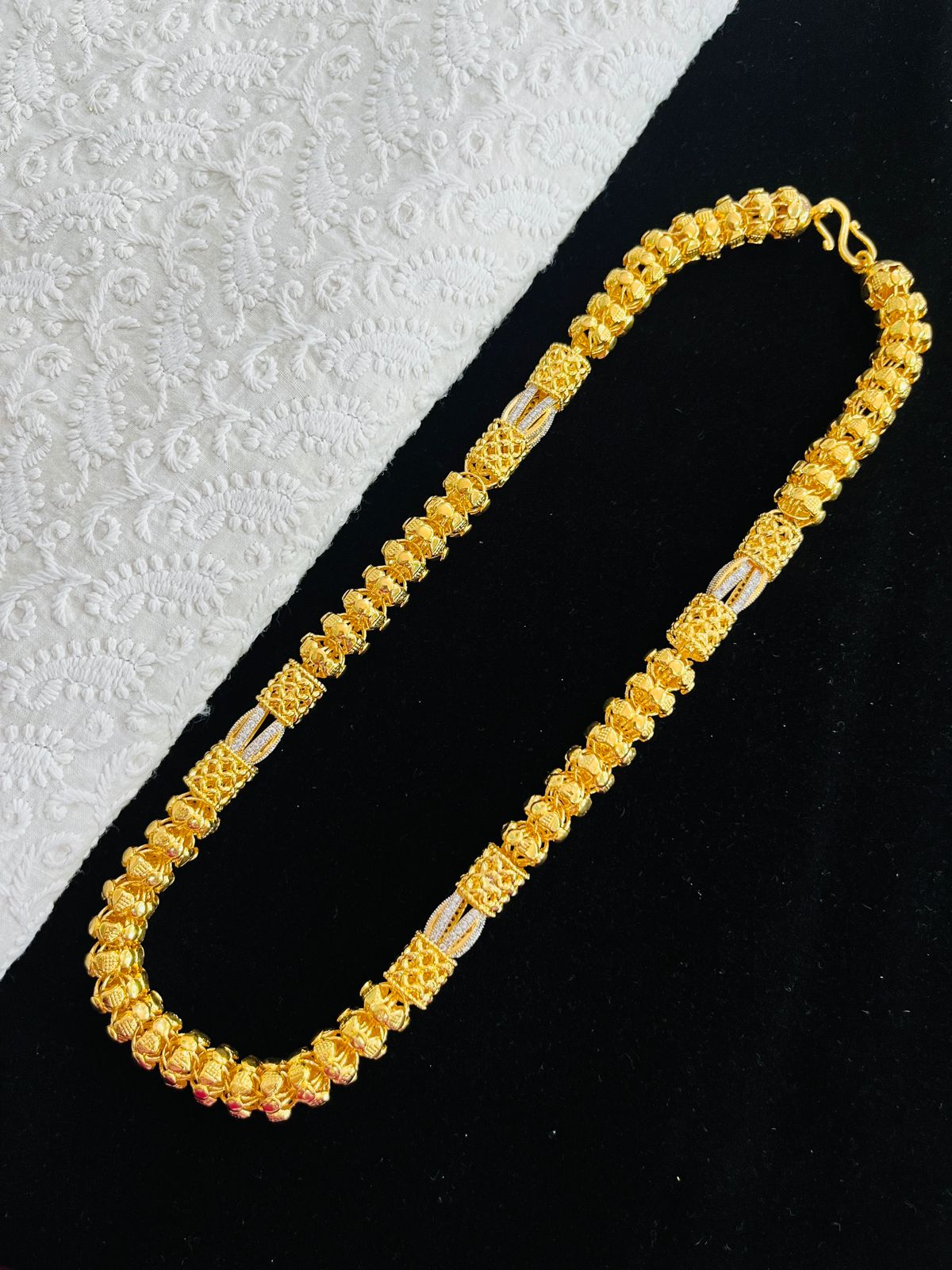 डायमंड चेन के साथ 1 ग्राम गोल्ड फॉर्मिंग गोप चेन A-657