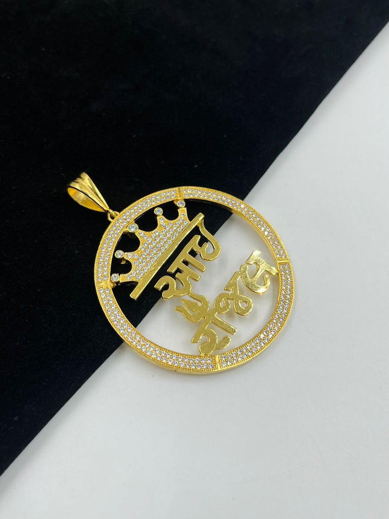 1 GRAM GOLD AAI RAJAL DIAMOND PENDANT FOR MEN DESIGN A-384