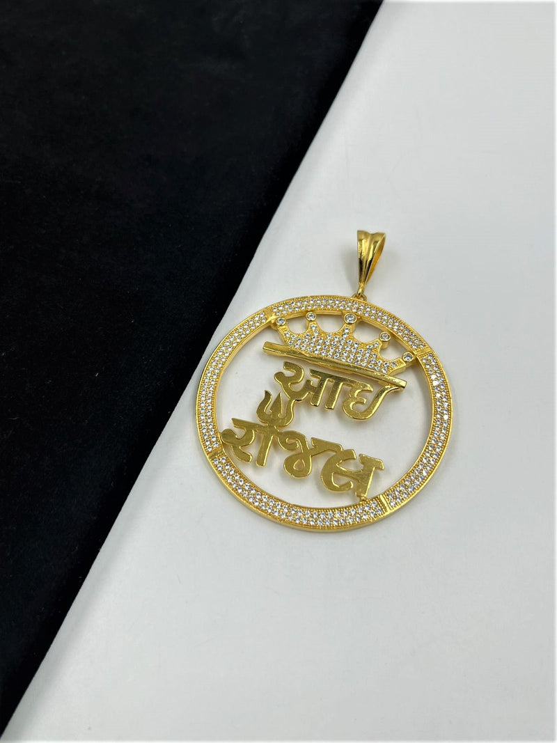 1 GRAM GOLD AAI RAJAL DIAMOND PENDANT FOR MEN DESIGN A-384