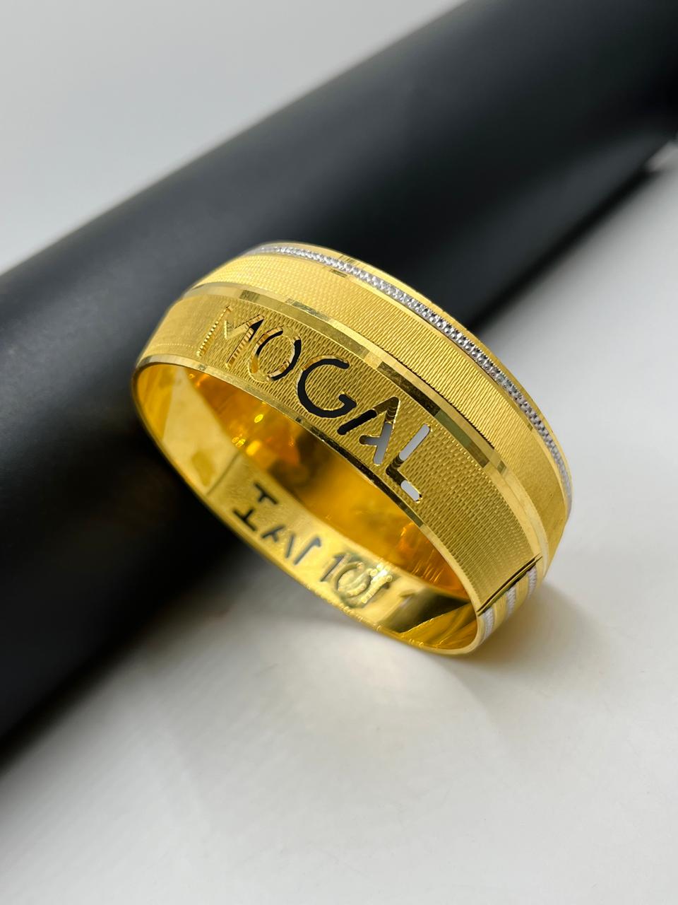 1 GRAM GOLD PLATED MOMAI , MOGAL PUNJABI KADA FOR MEN DESIGN A-30