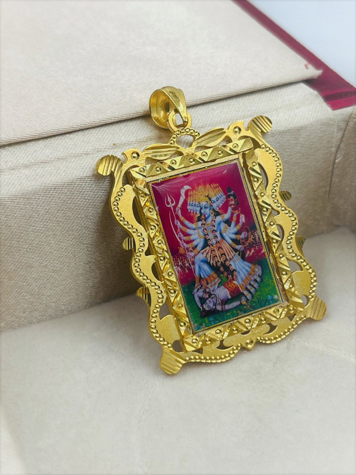 1 GRAM GOLD MAHAKALI MAA PHOTO PENDANT FOR MEN DESIGN A-388