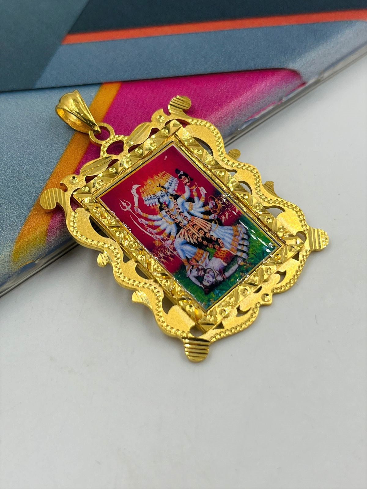 1 GRAM GOLD MAHAKALI MAA PHOTO PENDANT FOR MEN DESIGN A-388