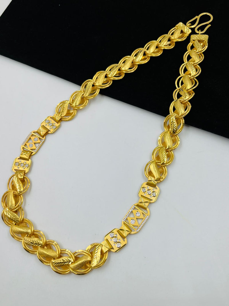 1 GRAM GOLD BIG SIZE KOHLI WITH NAWABI CHAIN FOR MEN DESIGN A-512