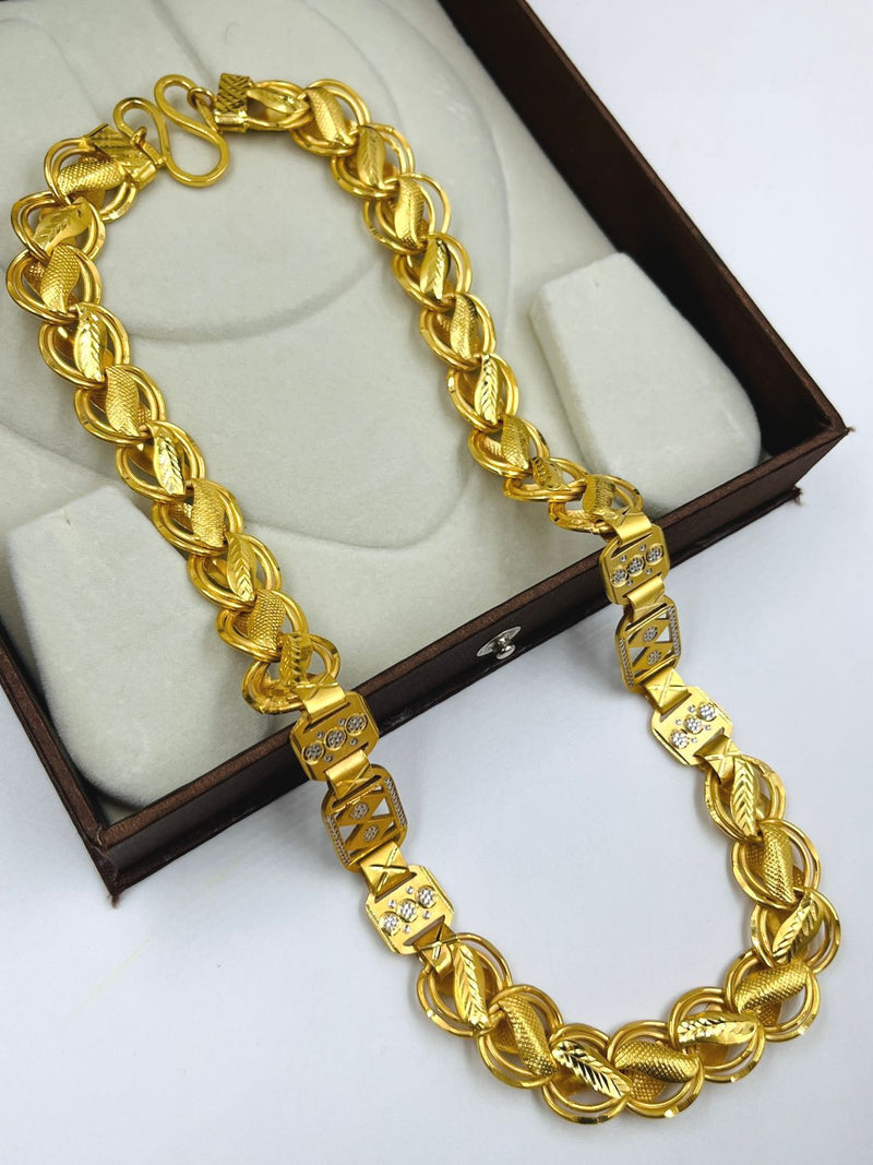 1 GRAM GOLD BIG SIZE KOHLI WITH NAWABI CHAIN FOR MEN DESIGN A-512