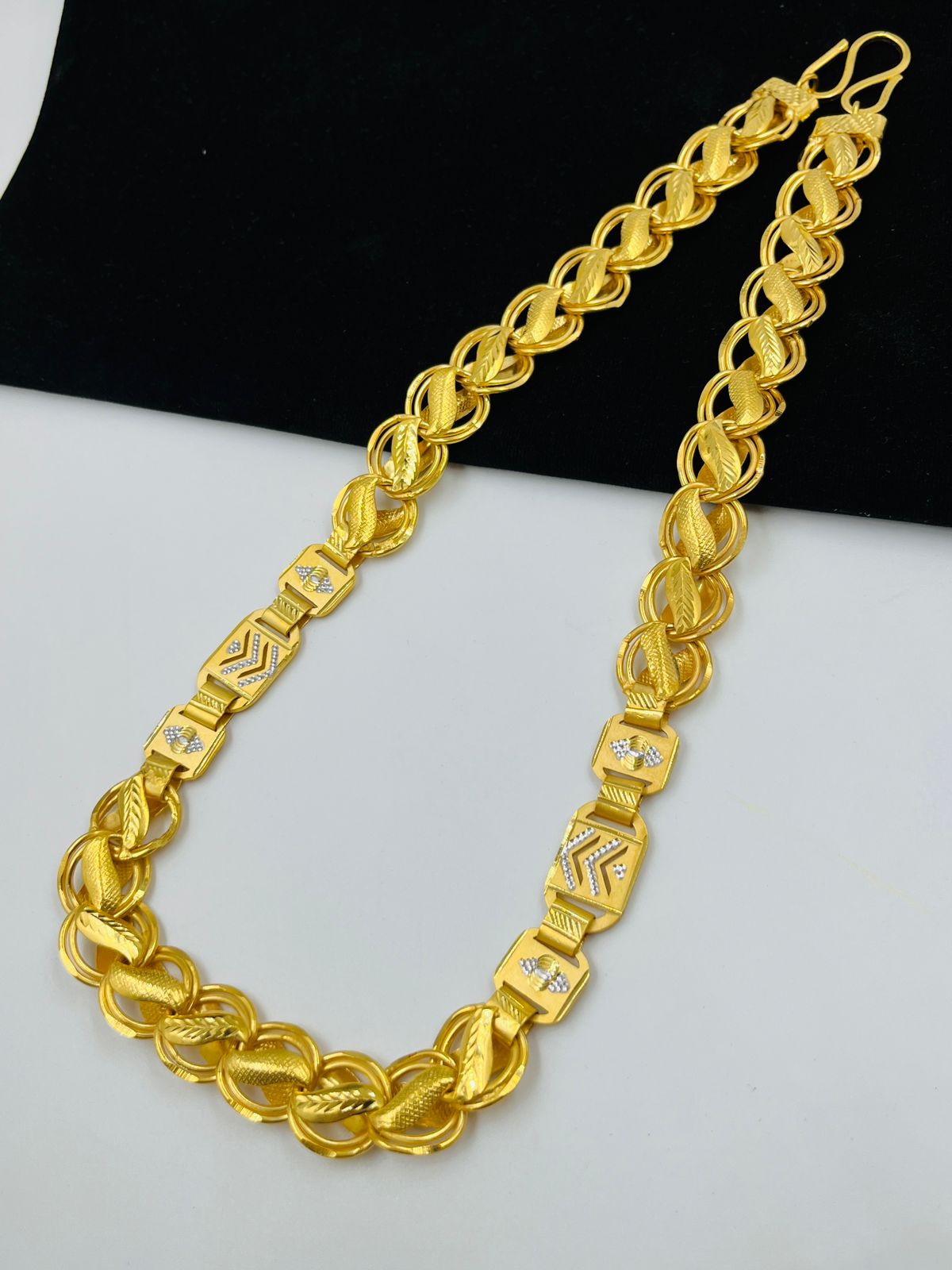 1 GRAM GOLD BIG SIZE KOHLI WITH NAWABI CHAIN FOR MEN DESIGN A-513