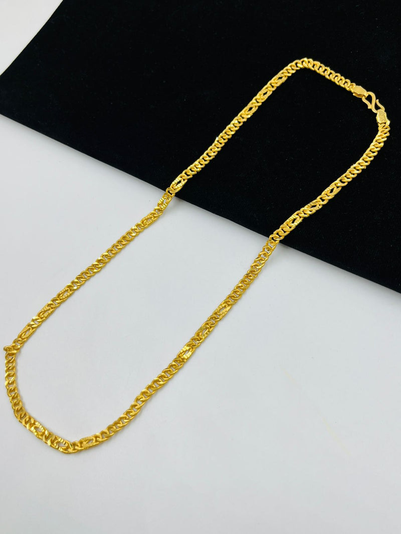 1 GRAM GOLD BISCUITS CHAIN FOR MEN DESIGN A-707