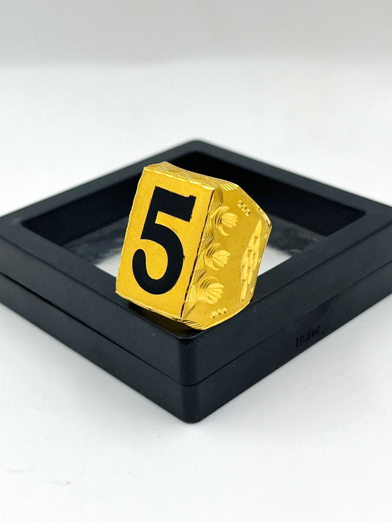 1 GRAM GOLD 5 NUMBER RING FOR MEN DESIGN A-1026