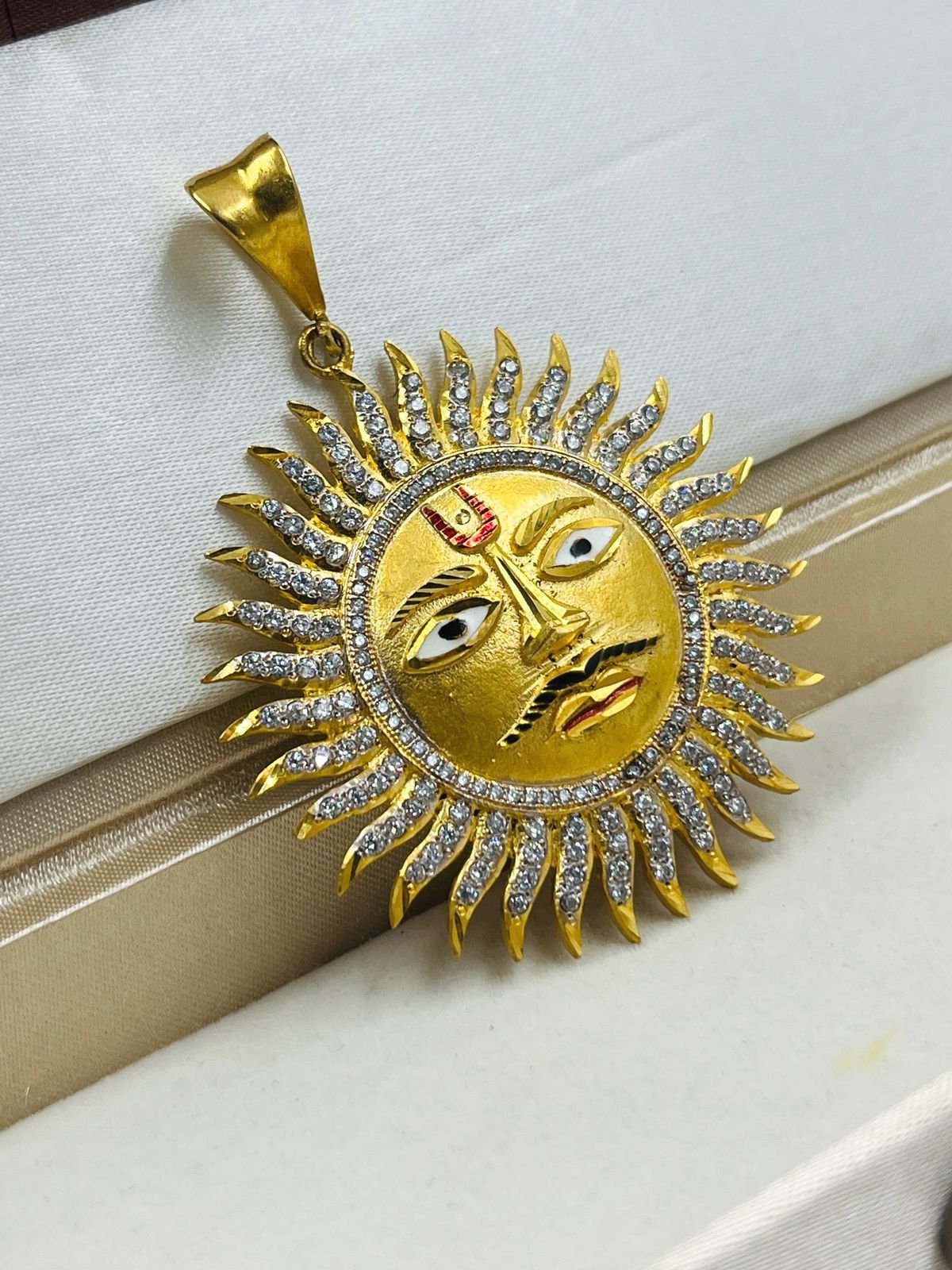 1 GRAM GOLD SURYA DADA PENDANT FOR MEN DESIGN A-473