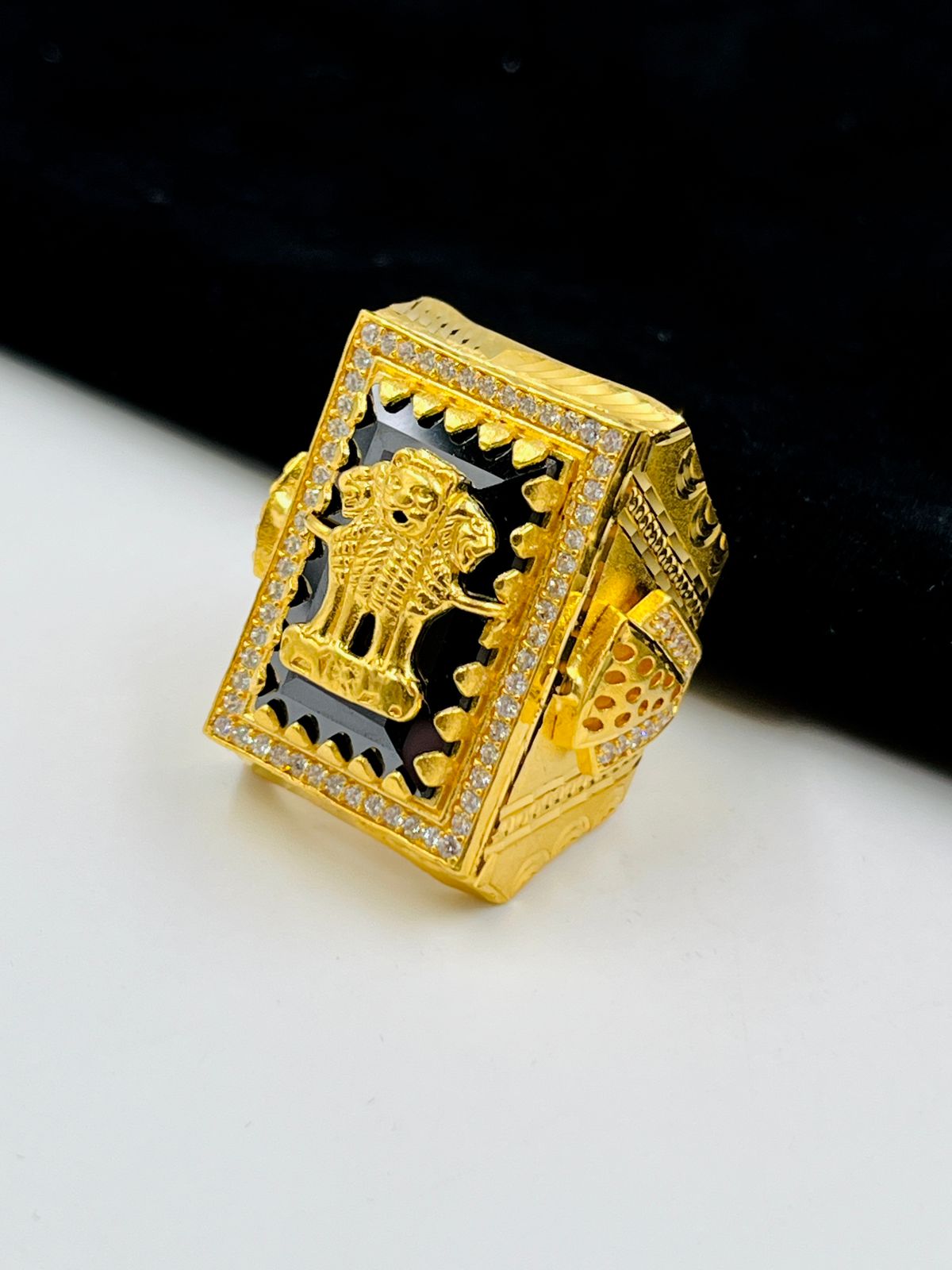1 GRAM GOLD MUDRA RING FOR MEN DESIGN A-1051