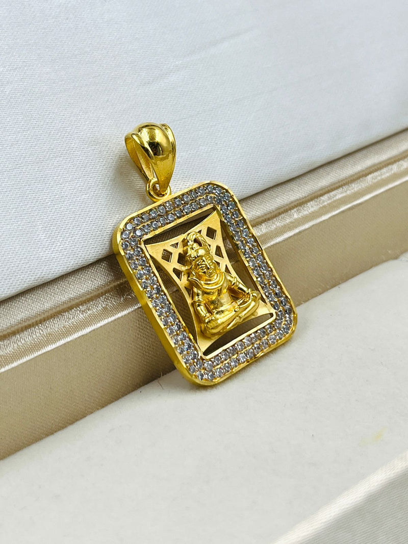 1 GRAM GOLD BHOLENATH PENDANT FOR MEN DESIGN A-507