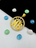 1 GRAM GOLD CROWN WITH MB NAME PENDANT FOR MEN DESIGN A-511