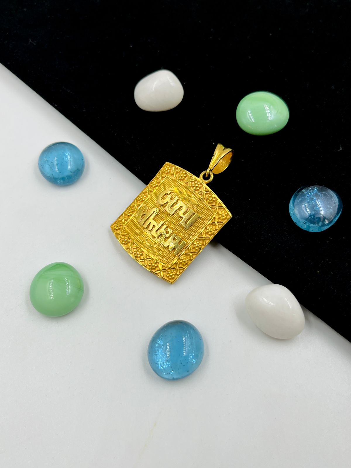 1 GRAM GOLD BAPA SITARAM PENDANT FOR MEN DESIGN A-515