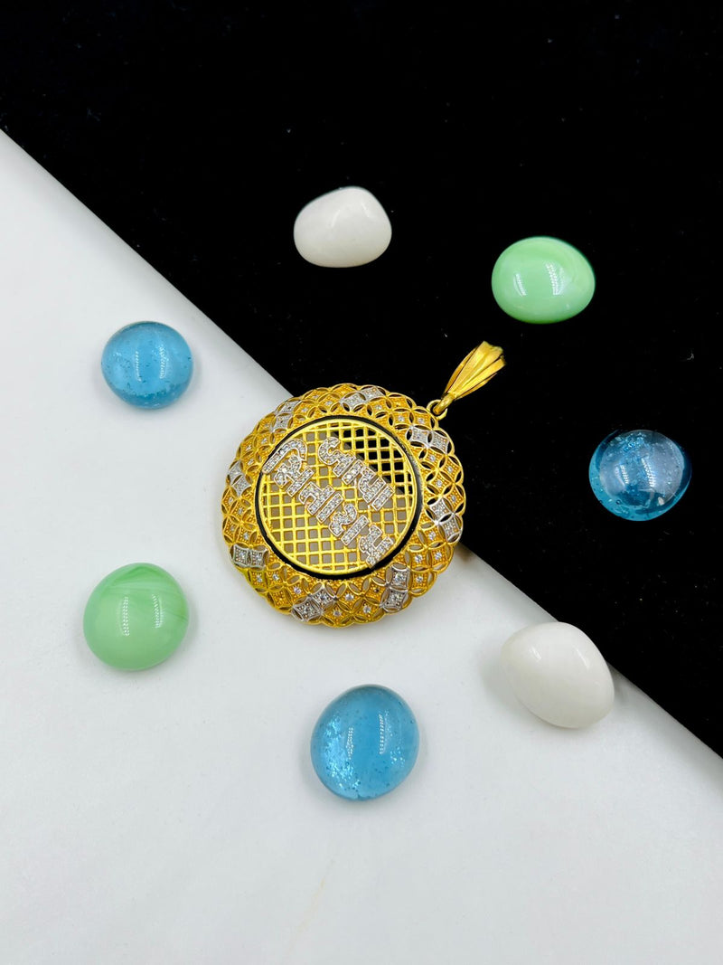 1 GRAM GOLD BAPA SITARAM PENDANT FOR MEN DESSIGN A-516