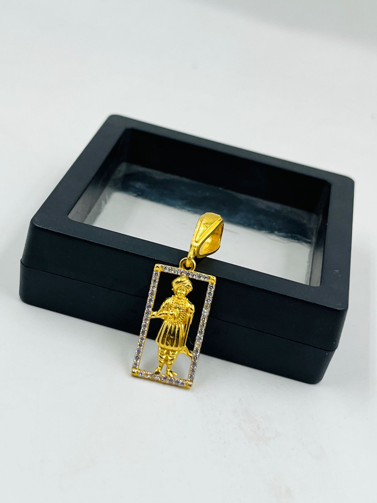 1 GRAM GOLD JALARAM BAPA PENDANT FOR MEN DESIGN A-518