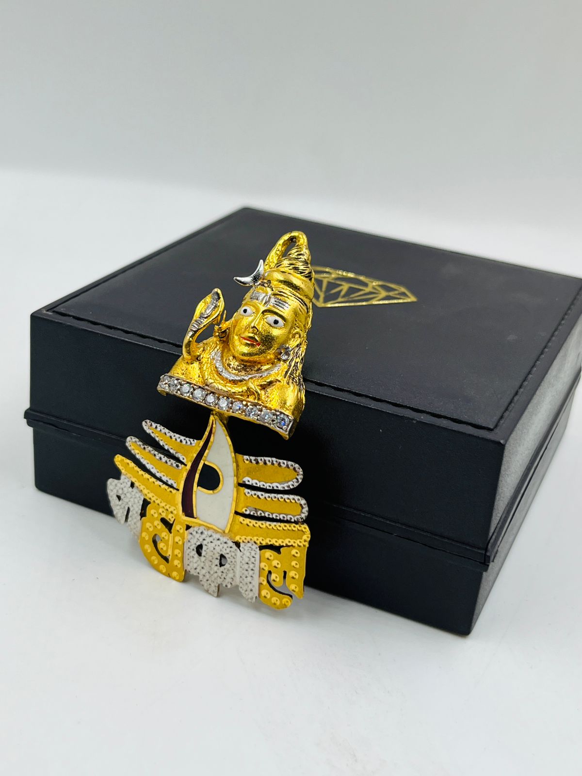 1 GRAM GOLD MAHADEV WITH MAHAKAL PENDANT FOR MEN DESIGN A-524
