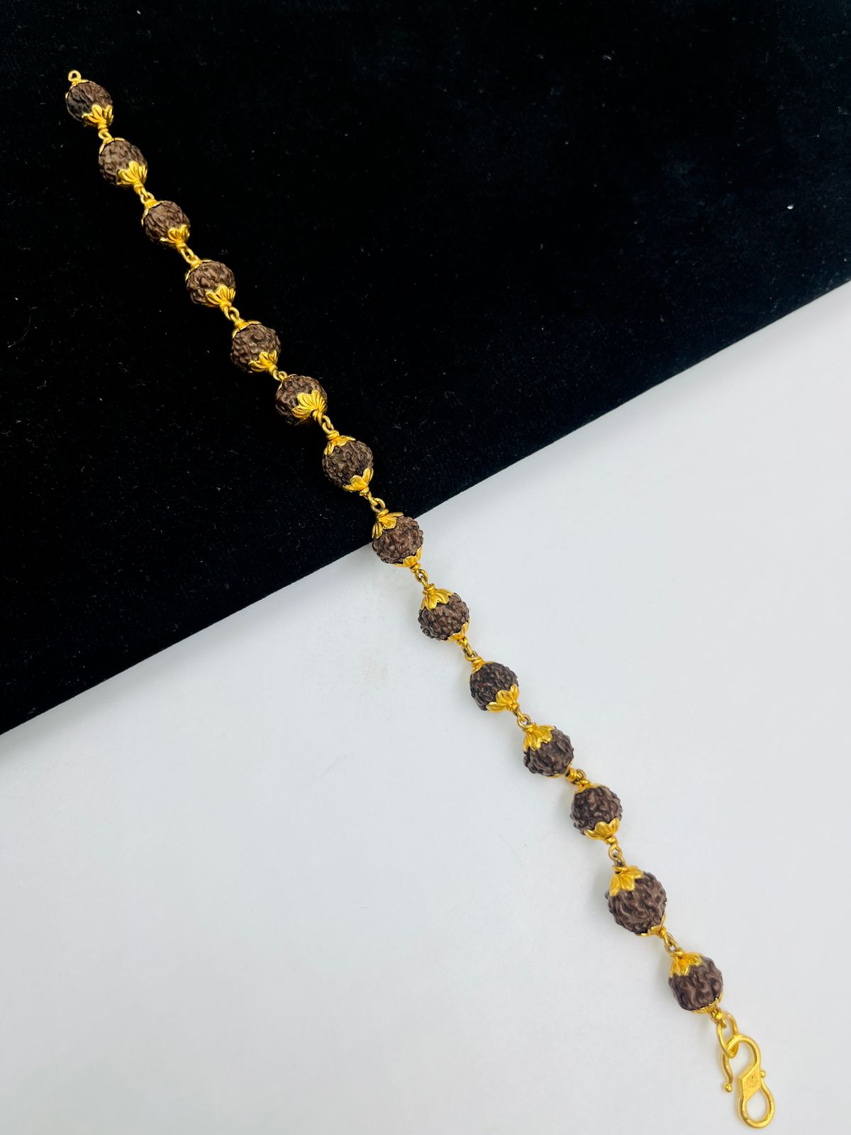1 GRAM GOLD RUDRAKSHA BRACELET FOR MEN DESIGN A-366